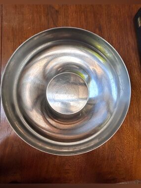 Vintage MCM large stainless steel serving bowl. Made in Denmark by Kalmar.